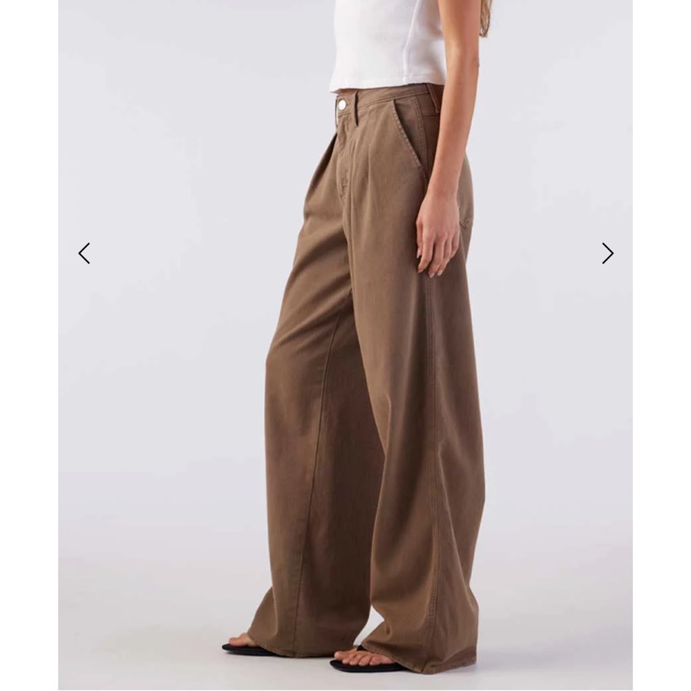 AMO sheryl trouser in coffee size 28 brown front pleats - Picture 3 of 12